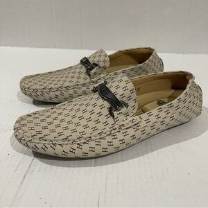 Men’s Royal Shoes Tan With Print Dressy Loafers Size 7.5 US!